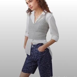 NWT Anthropologie Pilcro Cheetah Print Corduroy Bermuda Shorts | Size 26